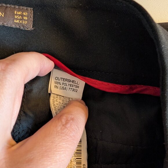 Zara Woman High Waist Wide Leg Trousers Black Size 10 Dress Pants Minimalist - Picture 9 of 11